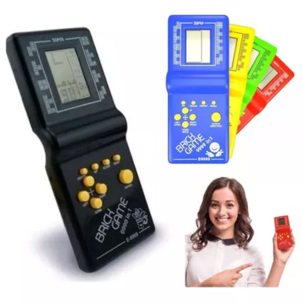 Mini Game Portátil Brick Game – Videogame Clássico com Tetris, Tela LCD e Vários Jogos