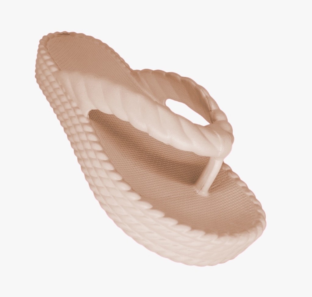 Chinelo Plataforma Feminino Bege Conforto Casual