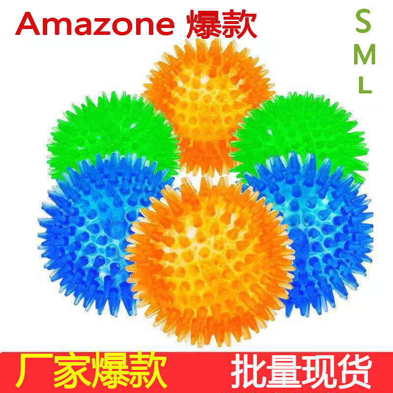 Brinquedo para animais de estimação TPR Bola de brinquedo de voz Bola resistente à mordida de cachorro Brinquedo para cã