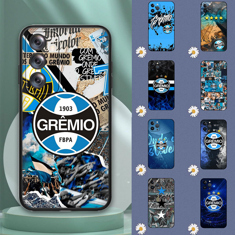 Capa De Telefone Preta Macia Motorola Moto G05 G15 Power G35 G86 E15 C453 Grêmio