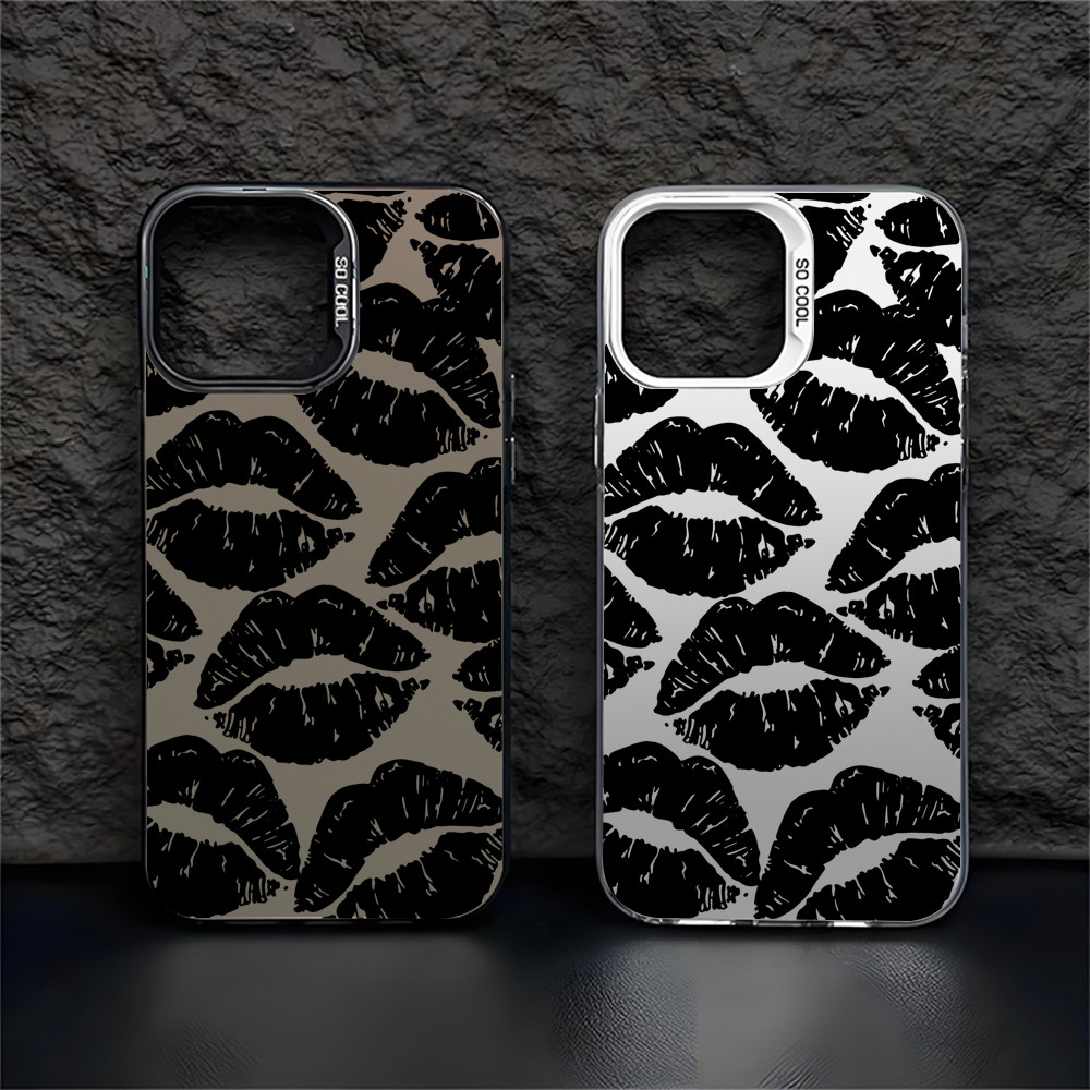 Capa Para Samsung S24 Plus S23 FE S23Ullta S21 S22 S20 A56 A55 A54 A16 A15 A35 Luxo Fosco Impressões Labiais