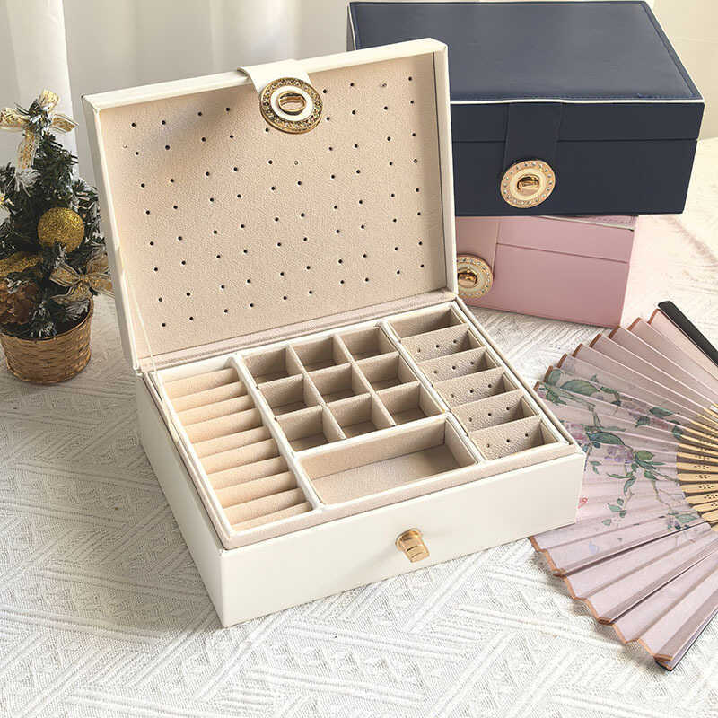 Armazenamento de jóias caixa de armazenamento de jóias couro do plutônio colar embalagem de jóias High-End sentimento bl