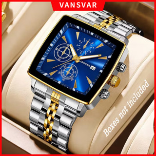 Relógio De Negócios Masculino Com Mostrador Retangular De Luxo Moda Pulseira De Aço Relógios De Quartzo Masculinos em Oferta na Shopee