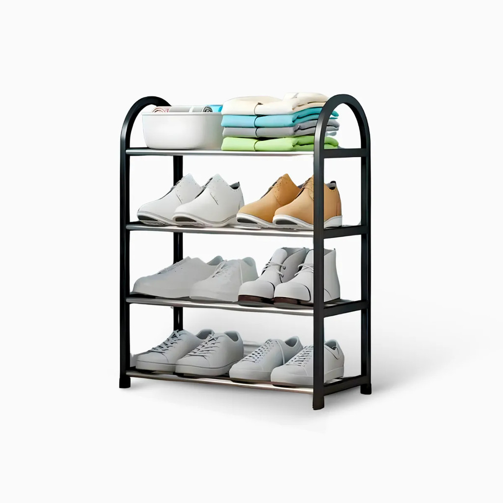 Sapateira Organizadora 4 Prateleiras Multiuso | Porta Sapatos Compacta Fácil Montagem Casa Quarto Closet