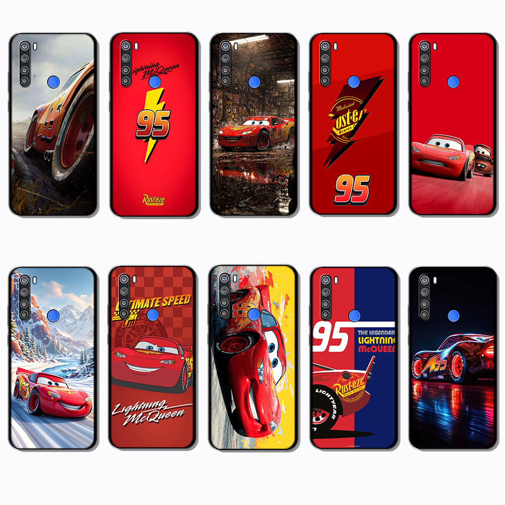 Para Xiaomi Redmi Nota 8 8T 8 Pro EB13 Relâmpago mcqueen Elegante Caso De Telefone Preto Macio