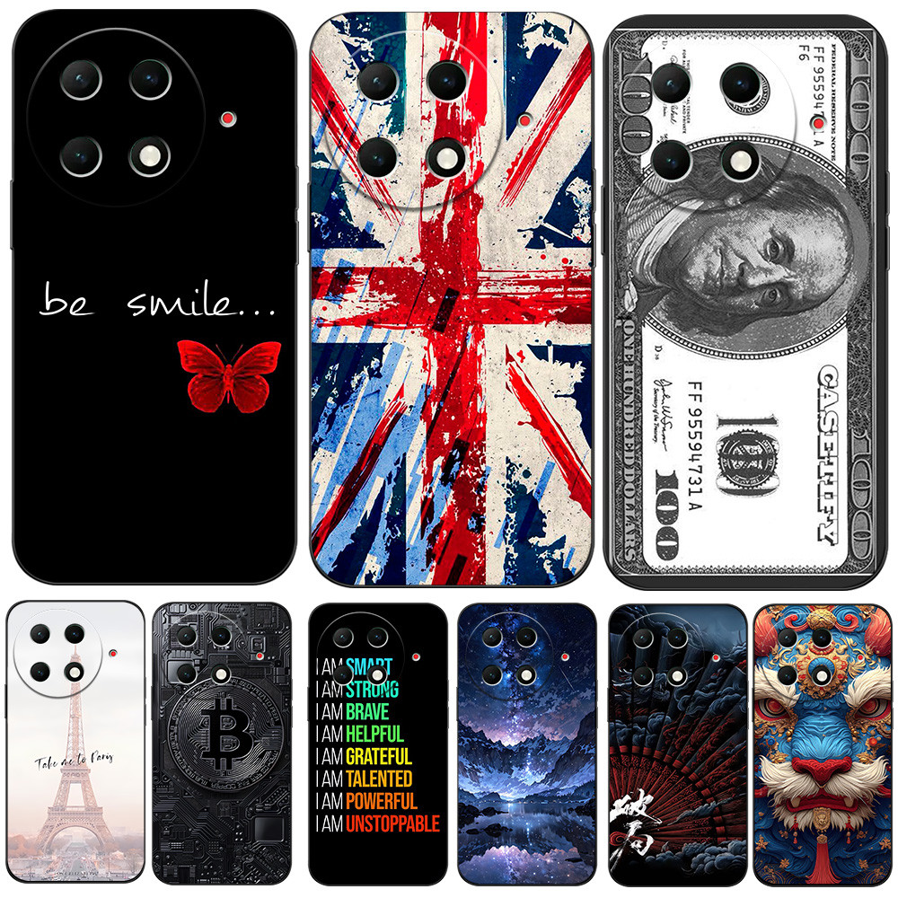 Capa Para TECNO CAMON 30S PRO Silicone Telefone Traseira Preto tpu Caso Engraçado Padrão Dólar Bandeira Logotipo