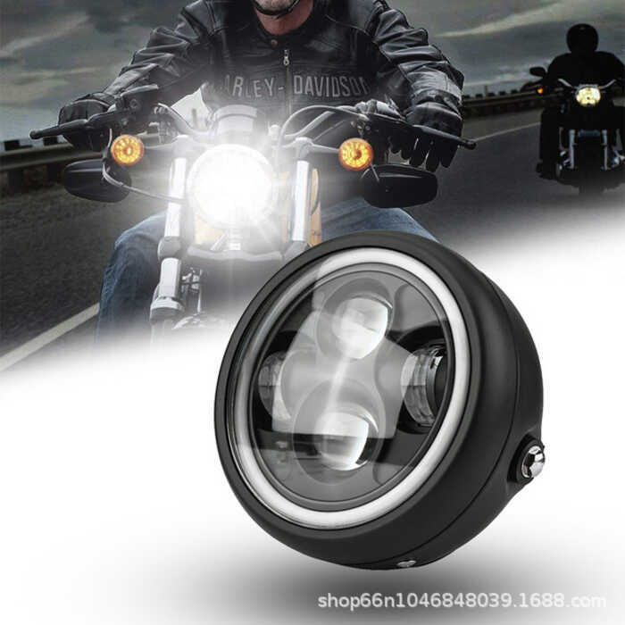 Acessórios de modificação da motocicleta faróis da motocicleta Harley faróis Retro LED faróis 19cm abertura faróis
