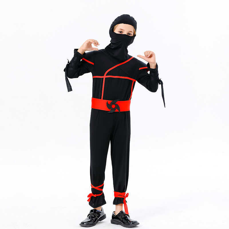 Halloween cosplay Trave Anime ninja traje Criancas Samurai noite linha terno