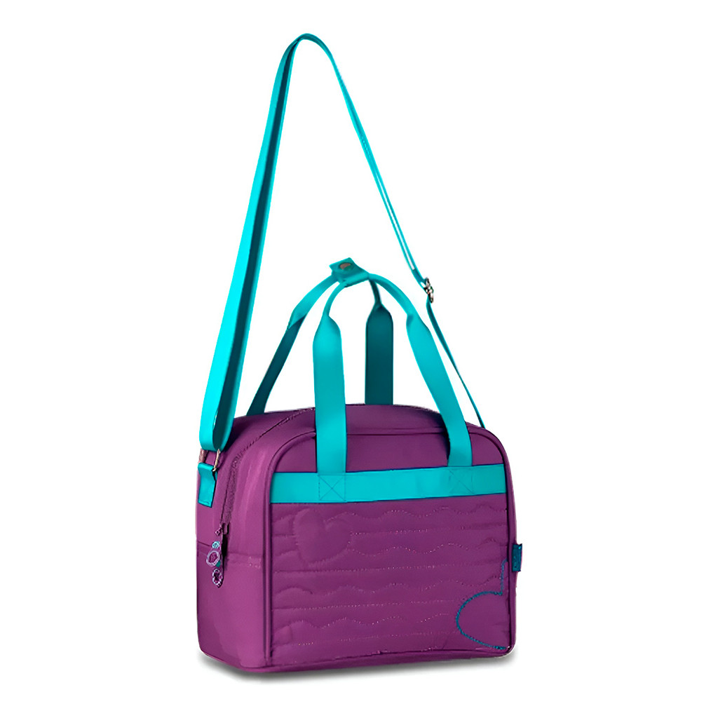 JS Lancheira Térmica Infantil Juvenil Escolar Lanche Cor:Roxo