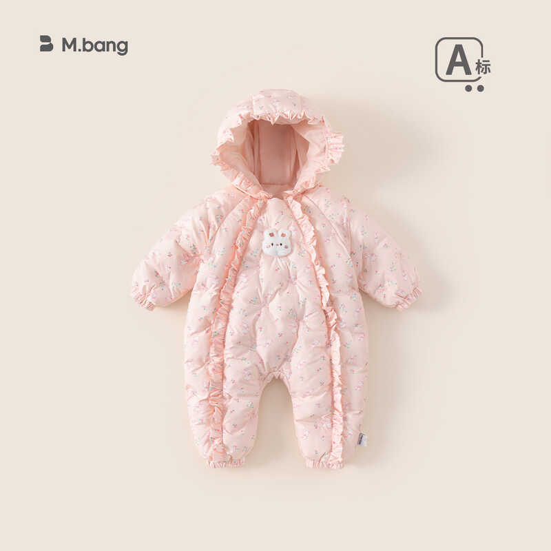 Bangxuan roupas infantis de inverno roupas infantis macacão infantil com capuz renda quente roupas de inverno macacão da