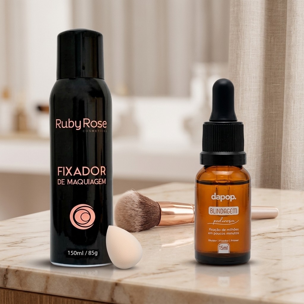 Kit Maquiagem À Prova d'Água e Longa Duração: Fixador Ruby Rose + Blindagem Dapop Diluidor Poderoso — imagem 2 de 2