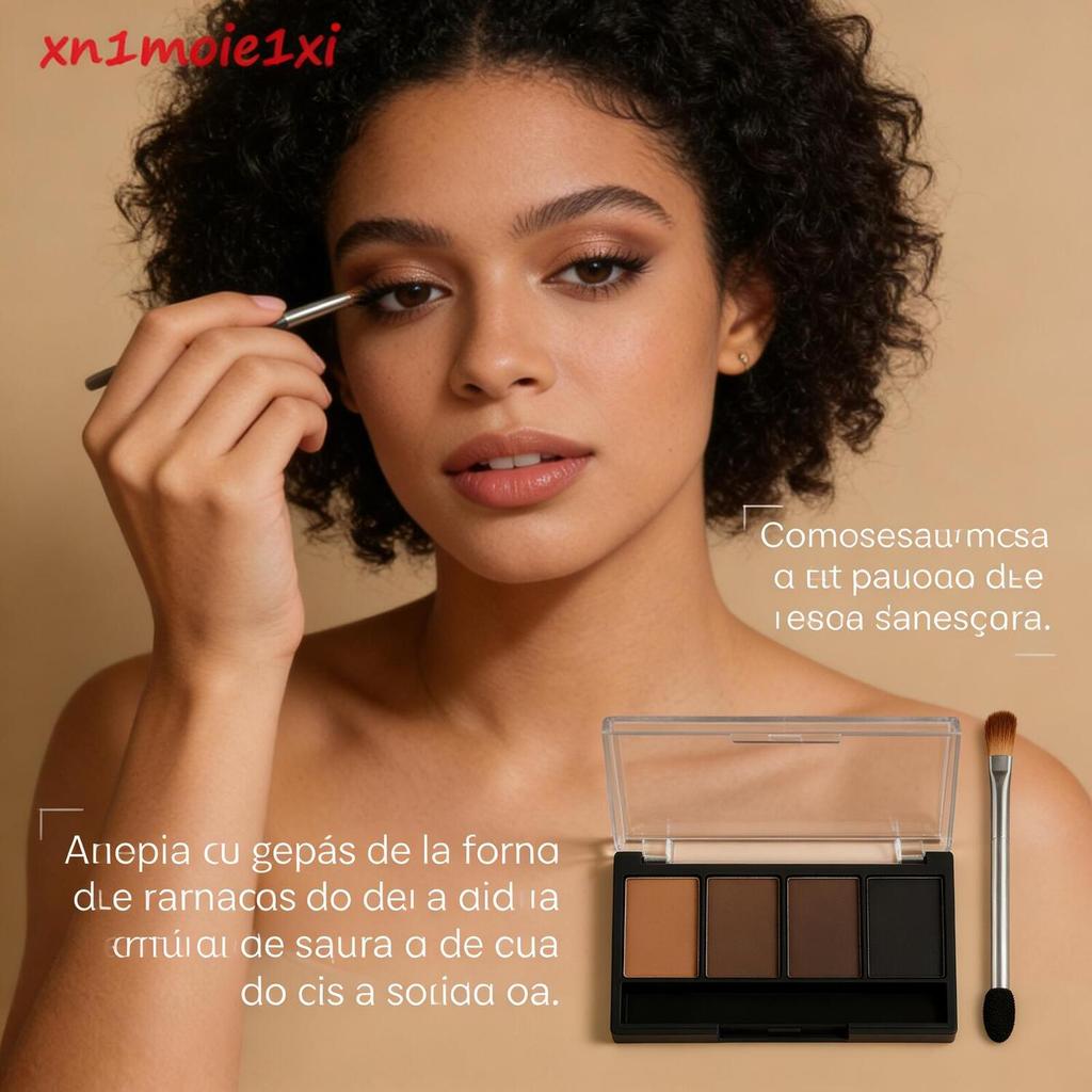 Paleta Maquiagem Sobrancelha Ruby Rose: 4 Sombras Matte Fáceis de Esfumar  Tudo em Um! F572 -xn1moie1xi