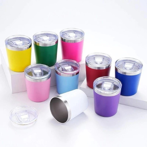 Mini Copo Cuia Térmico  PERSONALIZADO 360ml Em Inox Com Tampa Acrílica
