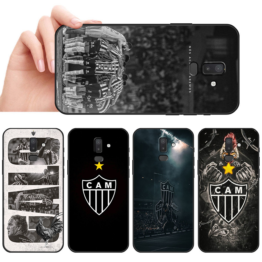 Capa De Telefone Preta Macia Para Samsung J4 J5 J6 Plus Prime J7 Core Pro J8 Atlético Mineiro Brasileirão Protetora Anti