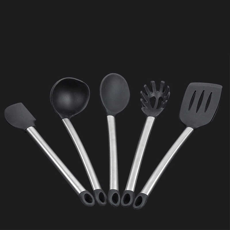 Utensílios de cozinha de Silicone conjunto de 5 peças ferramentas de cozinha espátula colher utensílios de cozinha criat