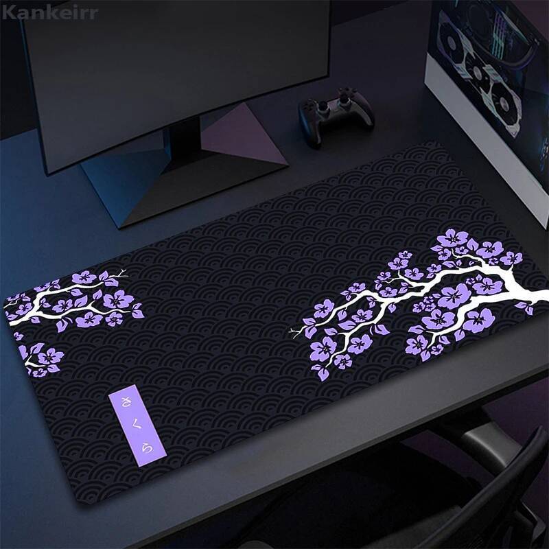 Roxo Sakura Mouse Pad Grande Mousepads PC Gamer Mousepad Escritório Tapetes De Mesa Kawaii Teclado De Borracha Presentes