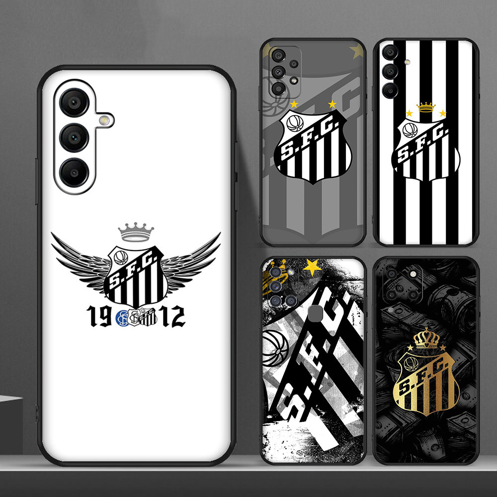 Capa De Telefone Preta Macia Santos Para Samsung Galaxy A15 A16 A17 A20 A20S A21 A21S A22 A22S A23 A24 Silicone