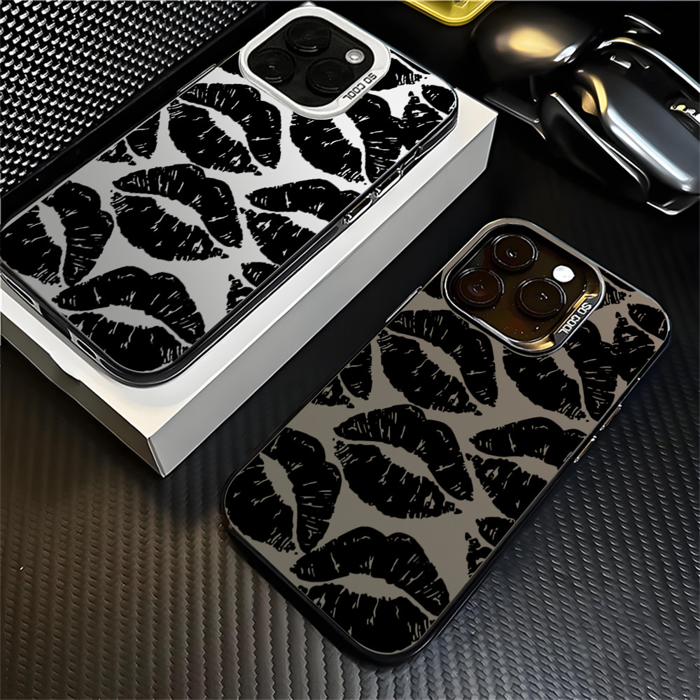 Capa Macia Para iPhone 17 Pro Max 17Air 16 15 13 11 14 12 11 Xs XR 7 8 Plus Luxo Fosco Impressões Labiais
