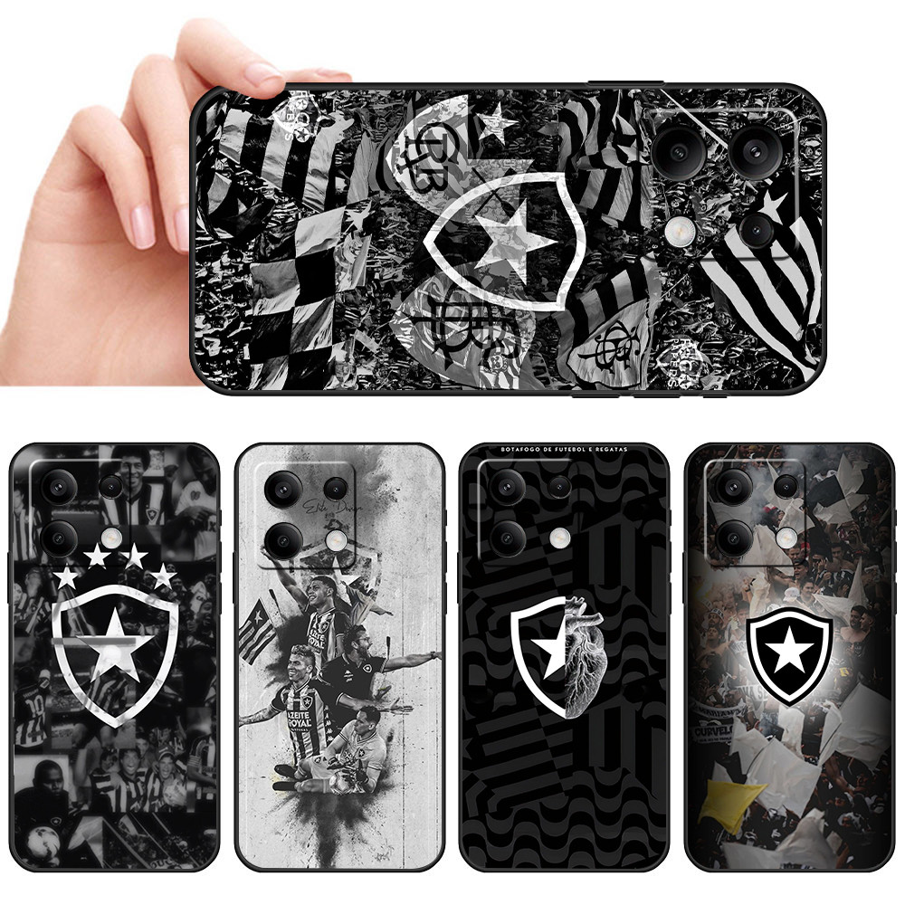 Capa De Telefone Preta Macia Para Xiaomi Redmi Note 12 13 PRO Plus 12 sped 12 Turbo Botafogo Brasileirão Protetora Anti-