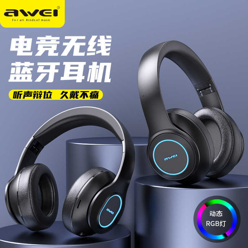 Awei usa fone de ouvido Dimensional A1 fone de ouvido Bluetooth com rádio FM Plug-In fone de ouvido para jogos de baixa 