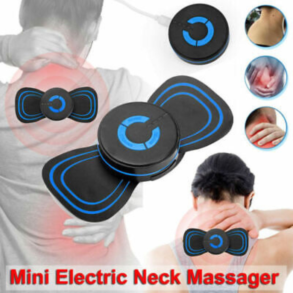 Mini Massageador Relaxante Muscular Portátil Elétrico Recarregável 8 Níveis Dores Pescoço Coluna