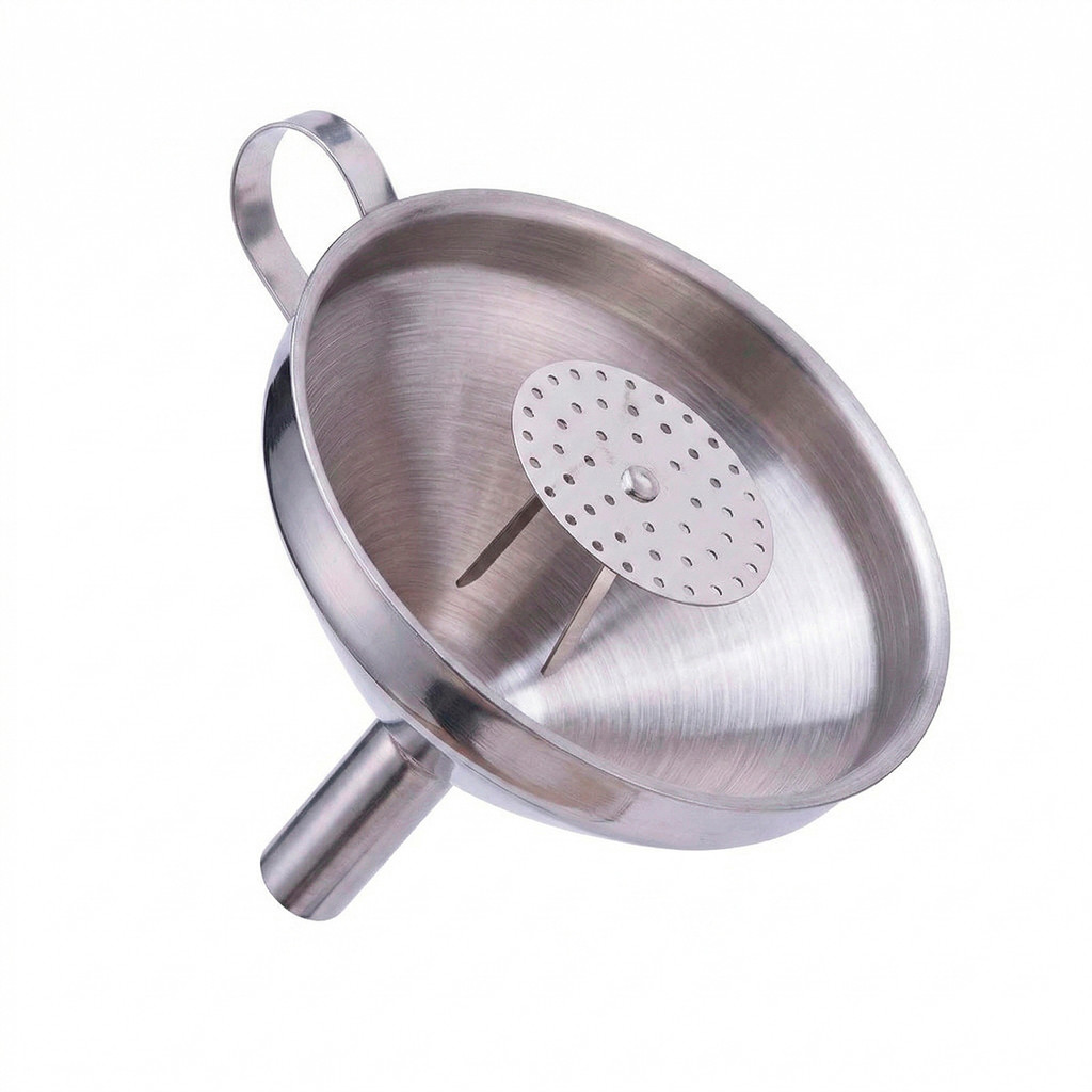 JS Funil com Filtro Removível Utensílio Aço Inox Cozinha