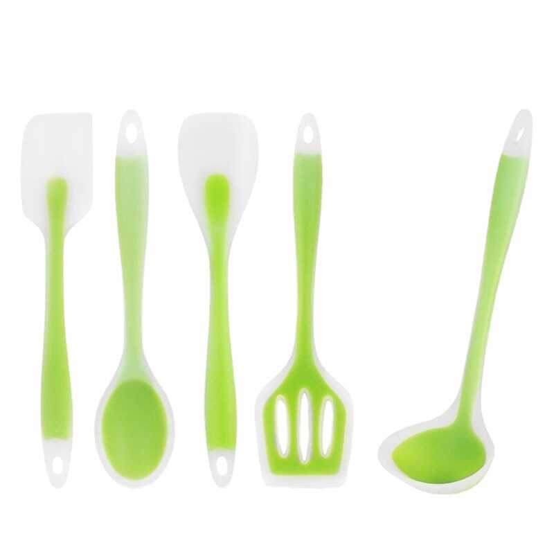 Utensílios de cozinha conjunto de 5 peças panela antiaderente espátula colher utensílios de cozinha de Silicone translúc