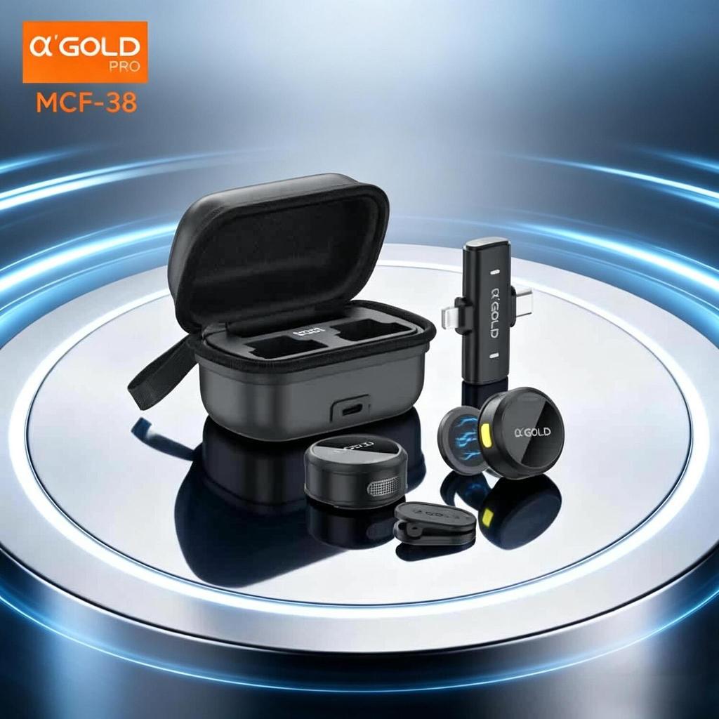 Microfone Sem Fio A’Gold para Lapela - Conexão para Type-C e Lightning MCF-38