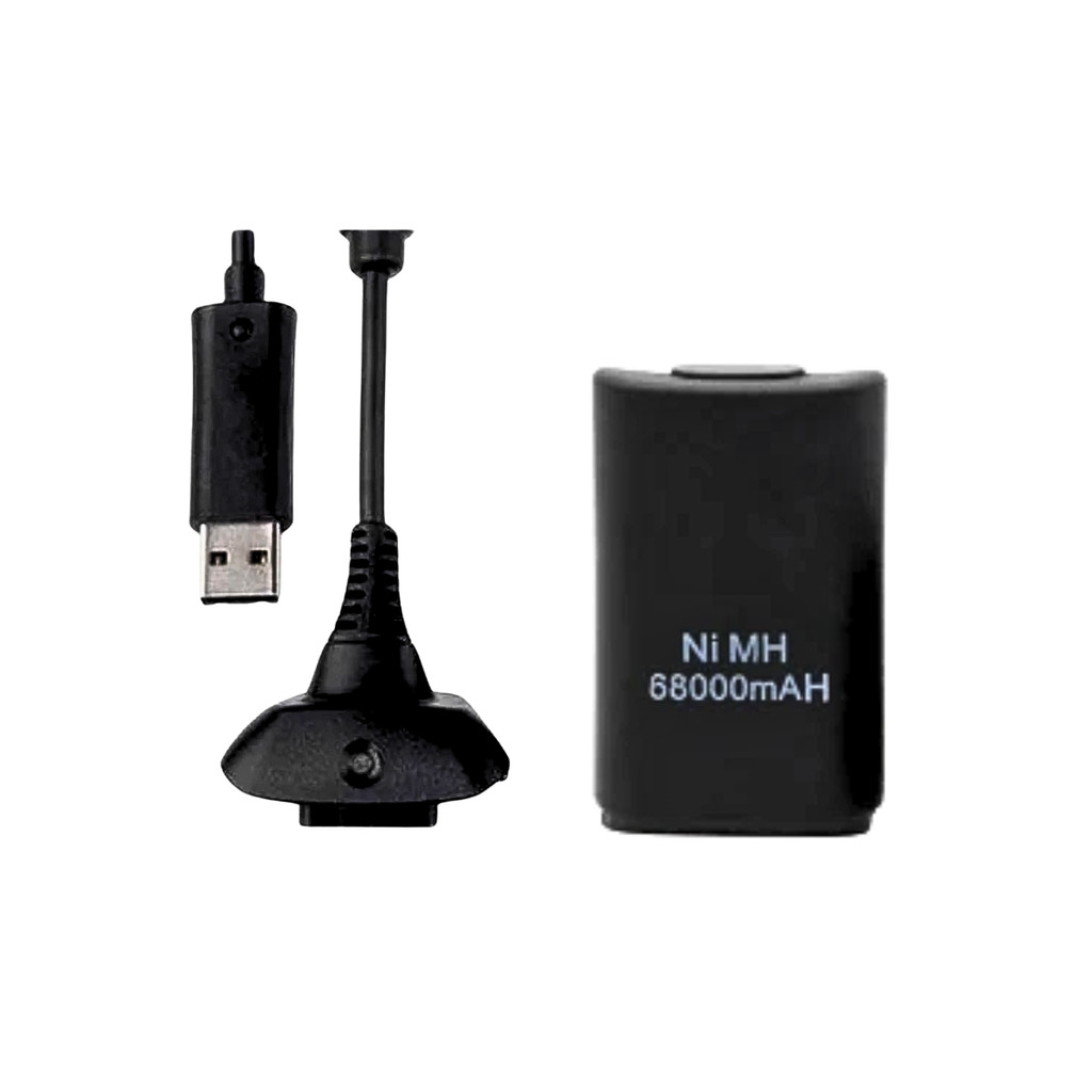 Bateria Controle Xbox 360 Recarregável Com Cabo Carregador Play Charge Kapbom Original KAP-H360