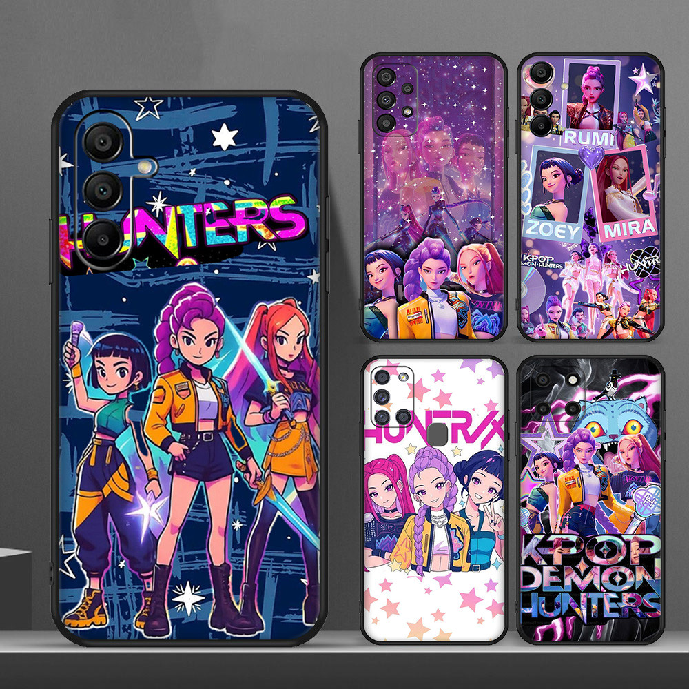 Capa De Telefone Preta Macia kpop demon Caçadores Para Samsung Galaxy A15 A16 A17 A20 A20S A21 A21S A22 A22S A23 A24 Sil