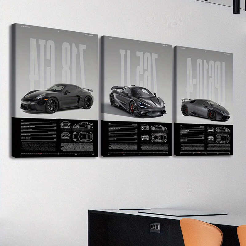 Quadro Decorativo Porsche 911 GT3 RS Pintura Em Tela Quadro Sala Quarto Poster Carro Esportivo Presente Para Homem