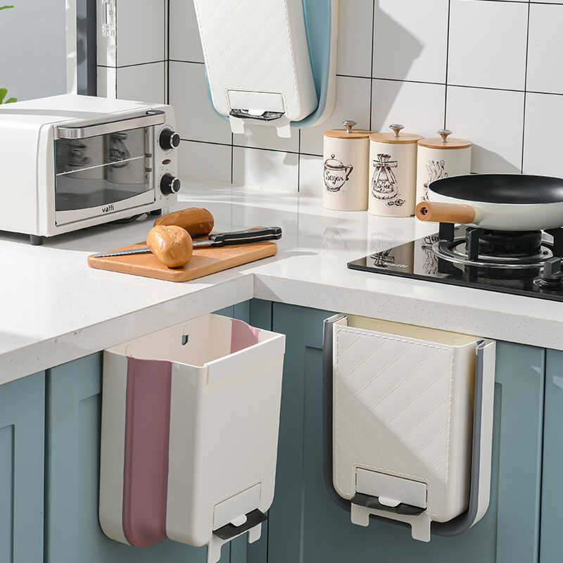 Estritamente selecionada cozinha dobrável fixado na parede caixa de armazenamento porta do armário doméstico pendurado a