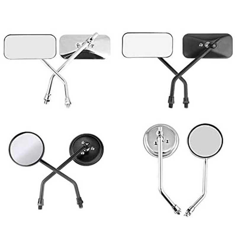 Espelho retrovisor modificado para motocicleta, espelho retrô exclusivo, espelho quadrado, redondo, auxiliar, refletor p
