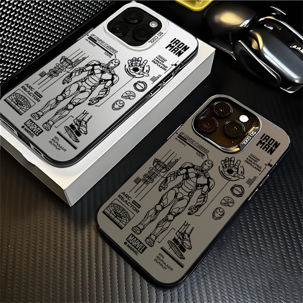 Capa Macia Para iPhone 17 Pro Max 17Air 16 15 13 11 14 12 11 Xs XR 7 8 Plus Luxo Fosco Homem De Ferro