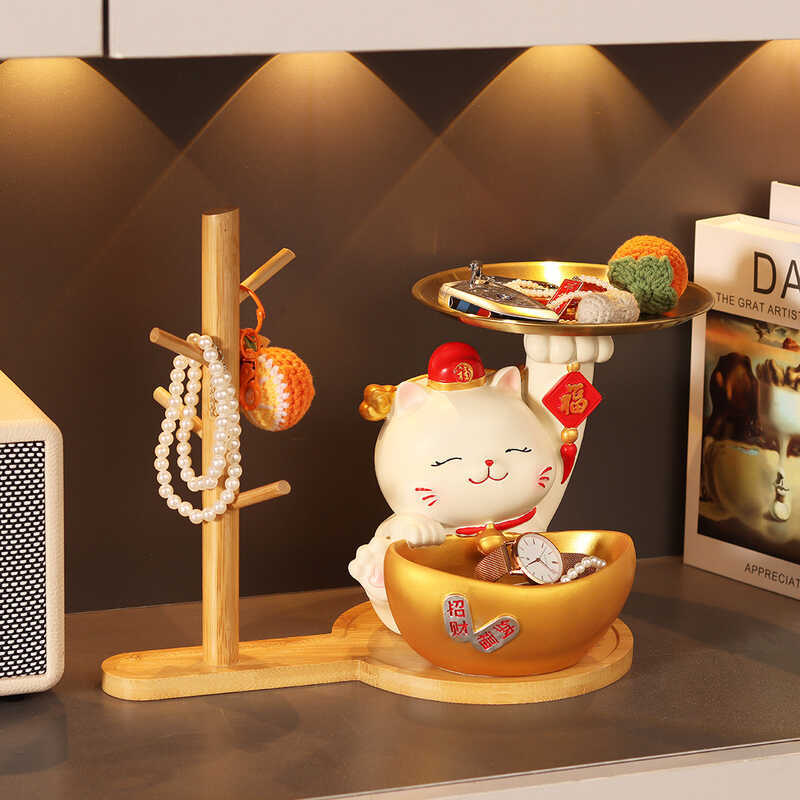 Sorte gato entrada entrada chave ornamentos de armazenamento casa sala estar decorações Housewarming nova casa presentes