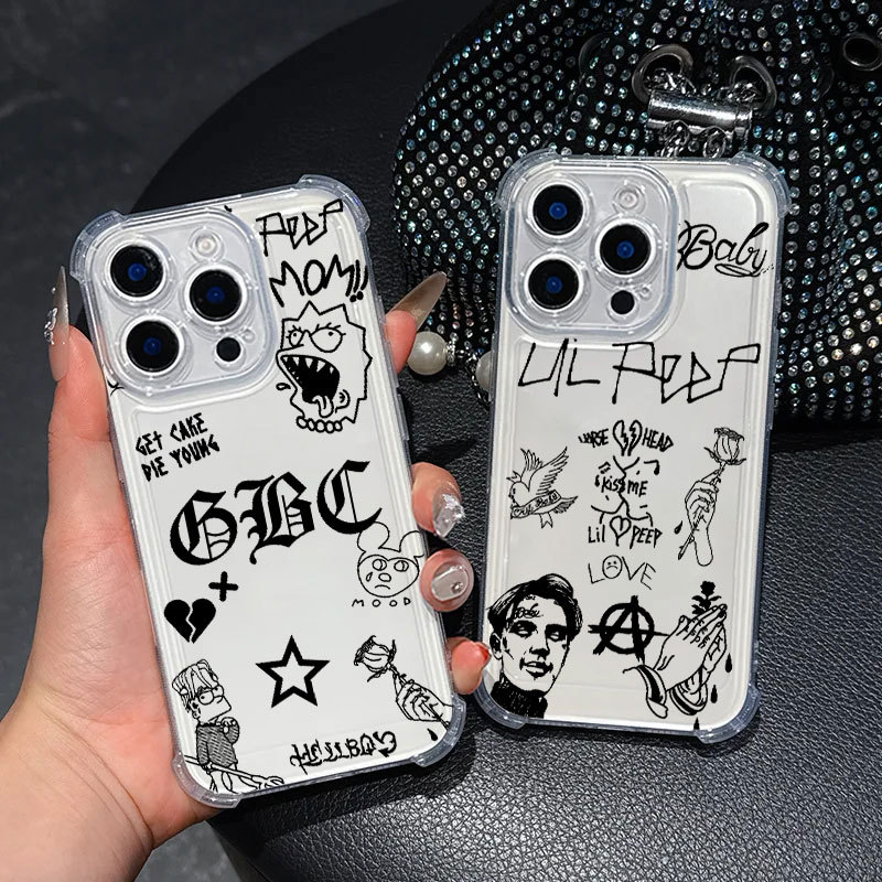 Lil Peep Hell Boy Rapper Capa De Telefone Transparente Para Samsung A57 A37 A56 5G A55 A54 A53 A17 A16 A15 A06 A07 A36 5
