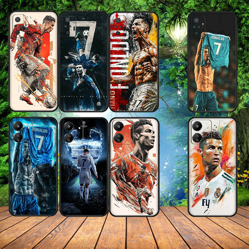 Capa De Telefone Preta Macia Samsung A03s A05S A06 A07 A10S A11 A12 Cristiano Ronaldo