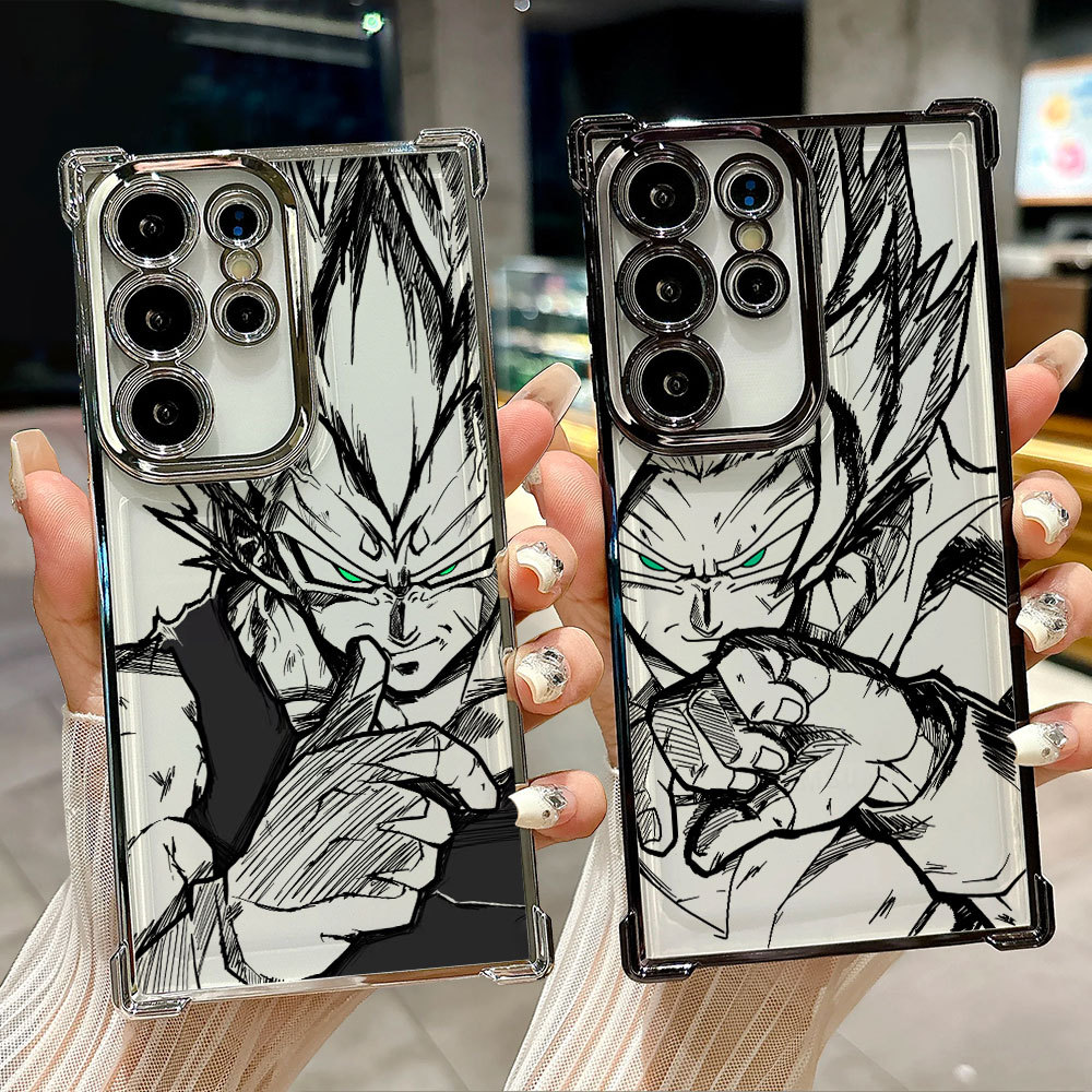 Cool Vegeta Goku Dragon Ball Black Art Capa Transparente Para Samsung S26 S25 S24 S23 S22 S21 Ultra S25FE Plus S26EDGE A