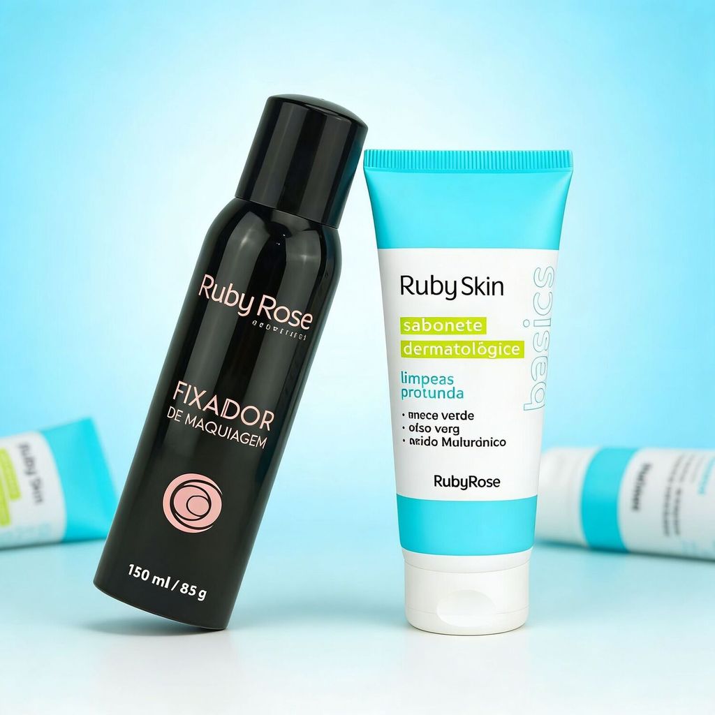 Kit Skincare Ruby Rose - Sabonete Demaquilante +Fixador de Maquiagem