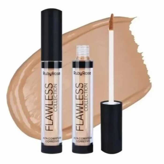 Corretivo Líquido Ruby Rose Flawless Collection - Cobertura Natural com Acabamento Matte HB-8080 em Oferta na Shopee