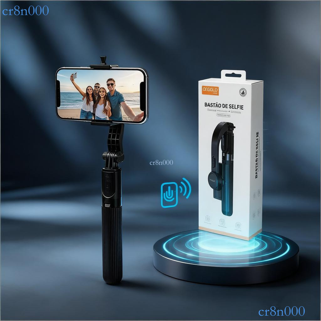 A'Gold Gimbal Smartphone Selfie 3 em 1 com Tripé e Controle Bluetooth SLF-08  ✨cr8n000