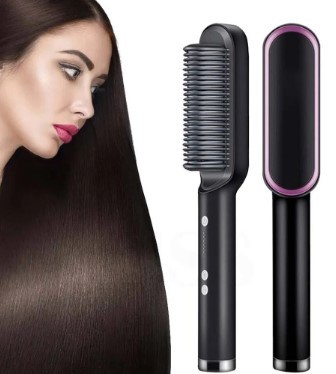 Escova Alisadora Térmica Bivolt Branca Alisa e Modela