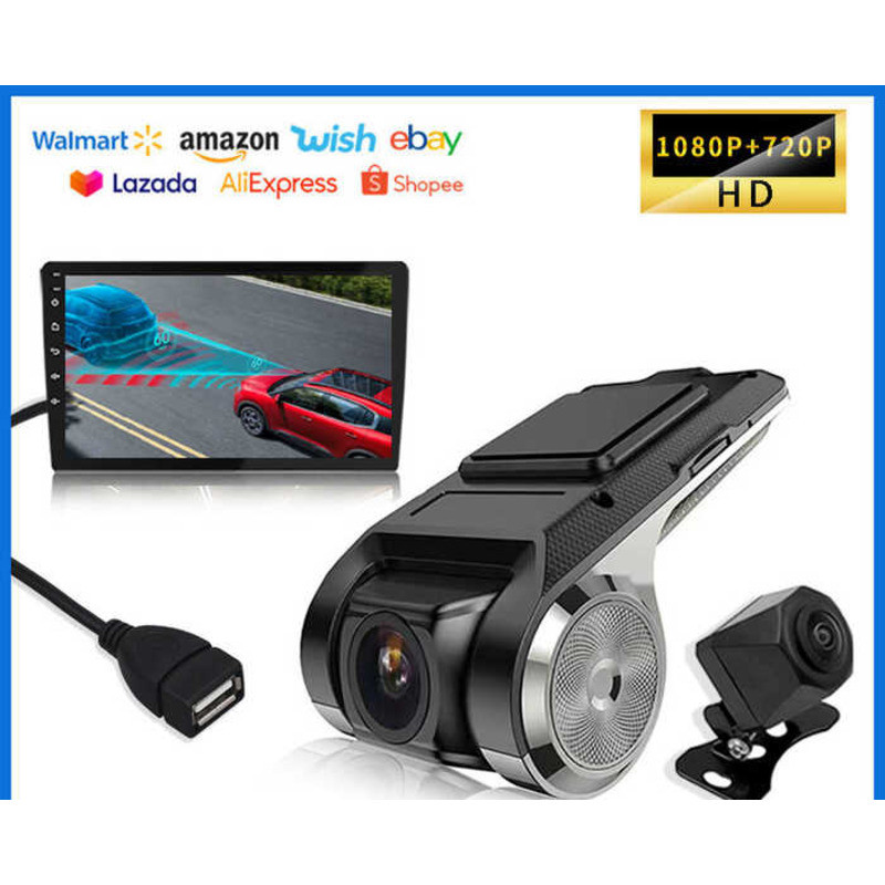 HD eletrônico cão navegador carro câmera dupla gravador de condução rota em miniatura invertendo visível