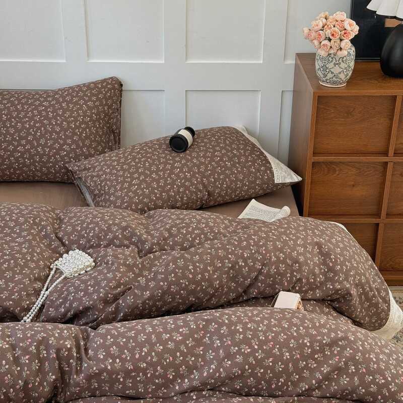 Merad!Classe A Materna Bebê Indústria Pesada Bordado Renda Algodão Fio Duplo Conjunto de Quatro Peças 1% Gaze de Algodão