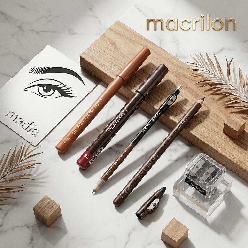 Kit Maquiagem Lápis Delineador Olhos, Contorno Labial e Sobrancelha + Apontador Macrilan