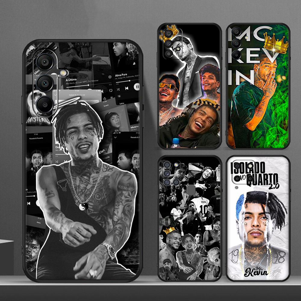 Capa De Telefone Preta Macia MC Kevin Para Samsung Galaxy A15 A16 A17 A20 A20S A21 A21S A22 A22S A23 A24 Silicone