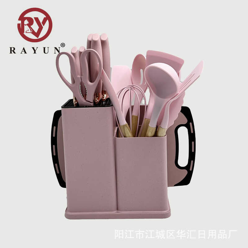 Utensílios de cozinha de Silicone conjunto de 19 peças panela antiaderente espátula colher utensílios de cozinha com bal