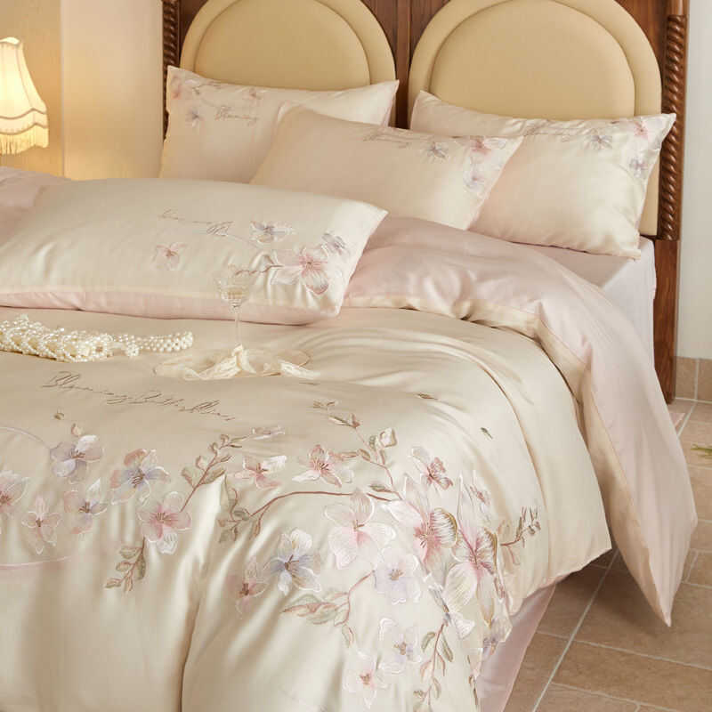 Importado classe A 1 Tencel conjunto de quatro peças sedoso nu dormir primavera verão colcha capa de seda gelo lençol ca