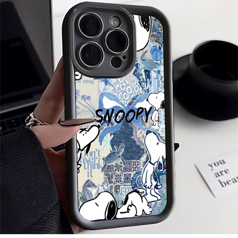 Snoopy e o oceano TPU anti-impacto Capinha Capa Para Samsung A14 A15 A54 A55 A05S A16 A07 A17 S22 S23 S24 S25 FE Ultra