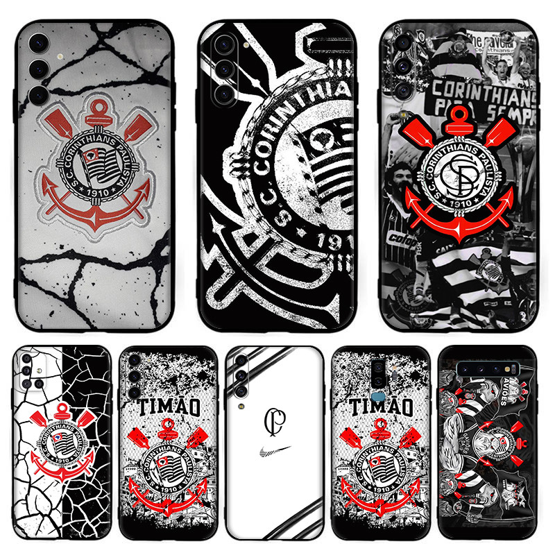 Capa De Celular Corinthians Para Samsung A32 A33 A34 A35 A50 A50S A30S A51 A52 A52S A53 A54 TPU Macia De silicone Preto